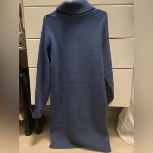 Ann Taylor Blue Turtleneck Sweater Dress in Medium